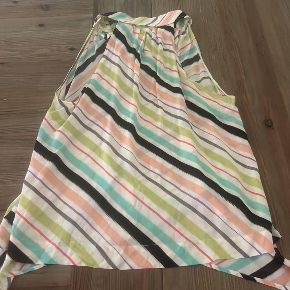 Anthropologie Maeve Womens 100% Rayon Tesni Sleeveless Stripe Multicolor Top 2 - Picture 5 of 6